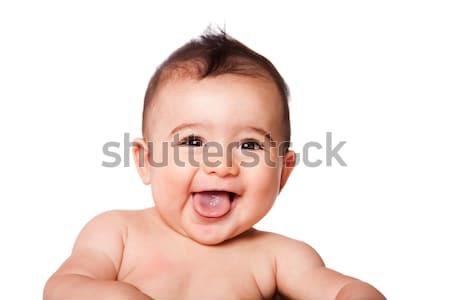 Happy laughing baby face Stock photo © phakimata