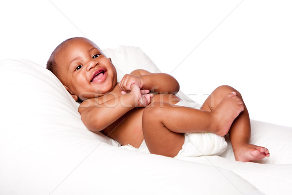 Feliz bonitinho bebê sorridente risonho Foto stock © phakimata