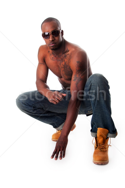S'adapter africaine homme élégant Homme Photo stock © phakimata