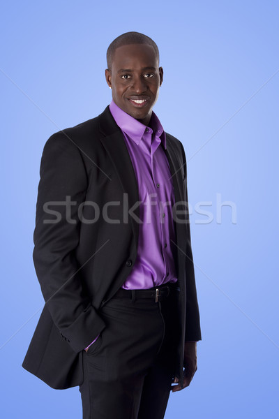 Boldog afroamerikai üzletember jóképű vállalati üzlet Stock fotó © phakimata