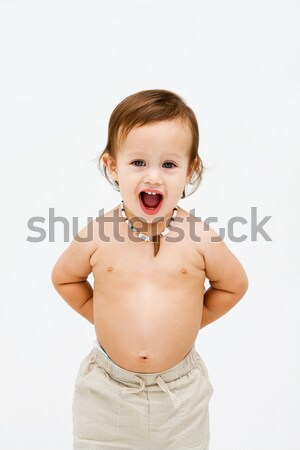Topless toddler boy Stock photo © phakimata