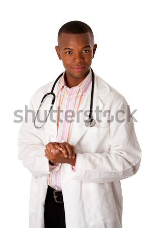 Médico médico paciente guapo estetoscopio pie Foto stock © phakimata