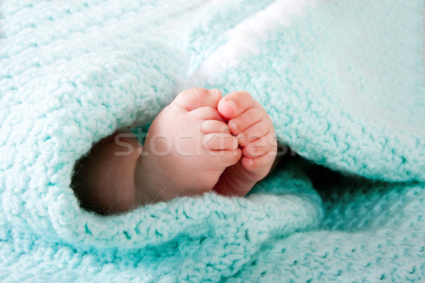 Stock photo: Baby feet in blanket