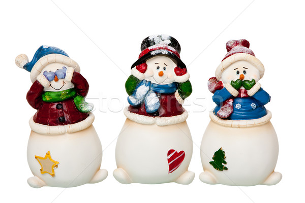 See, Hear, Speak no Evil Snowman Stock photo © phakimata