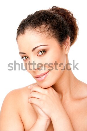 Cilt güzellik cilt bakımı güzel genç kadın yüz Stok fotoğraf © phakimata