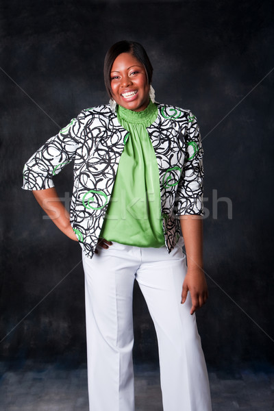 Beautiful African woman laughing Stock photo © phakimata
