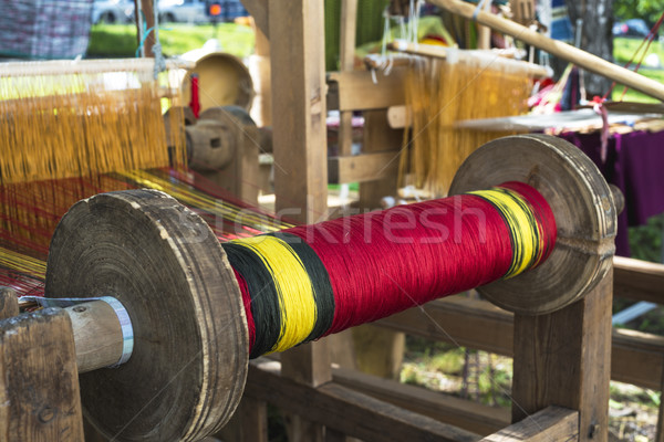 spool of thread for the old loom Stock photo © Phantom1311