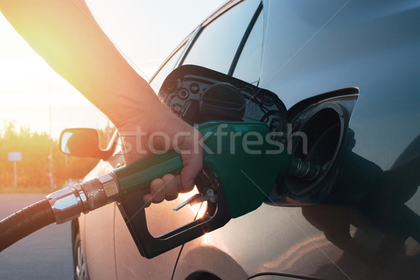 Hand brandstof auto benzine tank klein Stockfoto © Phantom1311