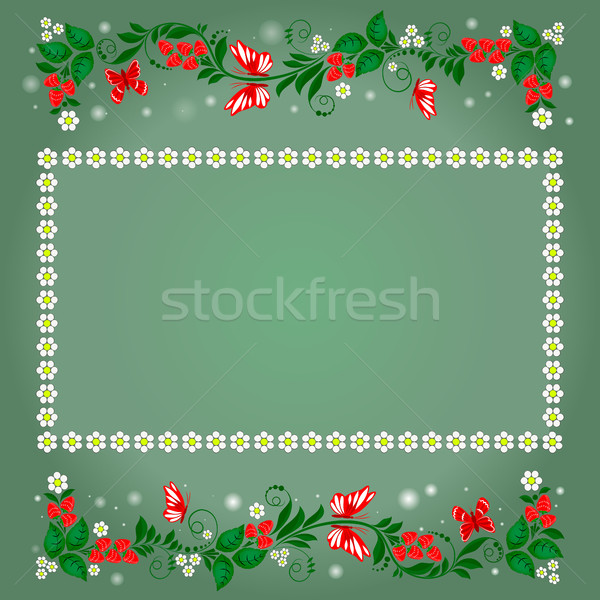 Elements of the pattern and frame of flowers Stock photo © Phantom1311