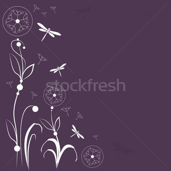 vector drawing with flowers and insects Stock photo © Phantom1311