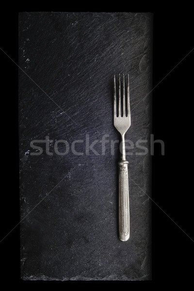 Fork on a black slate Stock photo © Phantom1311