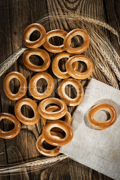 Bagels on a wooden background Stock photo © Phantom1311