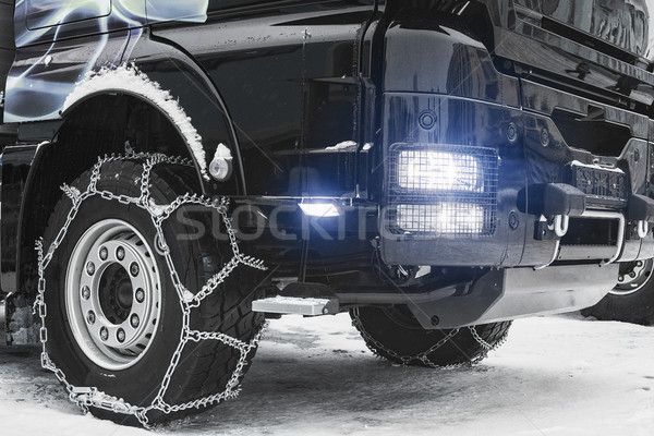 Wheel with chain and part of the truck Stock photo © Phantom1311