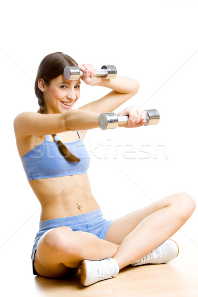 Vrouw stom gymnasium gezondheid sport ontspannen Stockfoto © phbcz