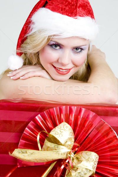 Santa Claus with Christmas present Stock photo © phbcz