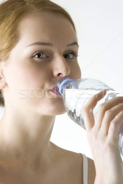 肖像 女子 瓶 水 年輕 單 商業照片 © phbcz