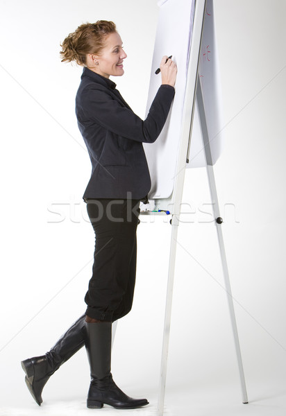 businesswoman at whiteboard Stock photo © phbcz