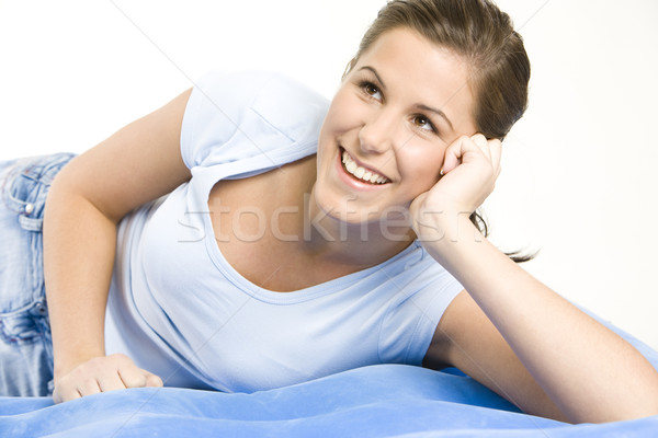 Stock photo: portrait of lying down woman