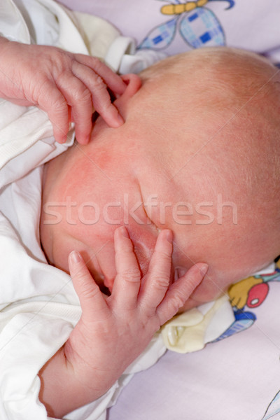 Alszik baba kéz gyerekek gyermek lányok Stock fotó © phbcz