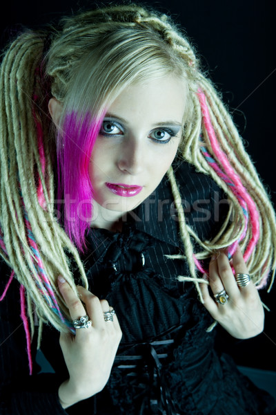 portrait of young woman with dreadlocks Stock photo © phbcz