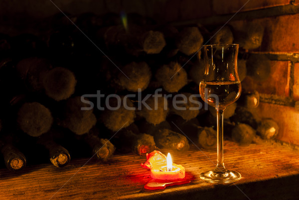 Wijn archief wijnkelder Tsjechische Republiek drinken kaars Stockfoto © phbcz