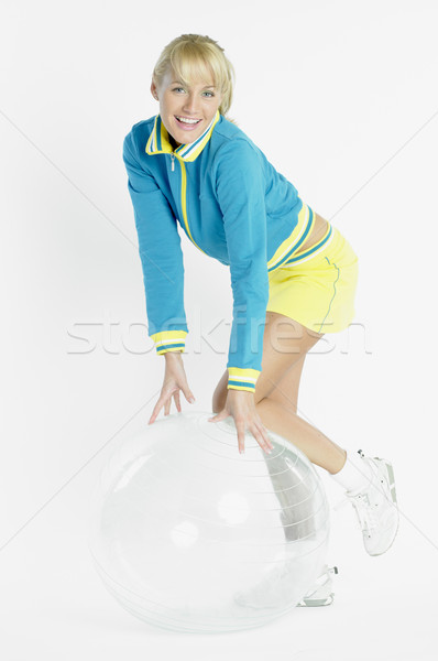 Imagine de stoc: Femeie · sport · bilă · tineri · pregătire · singur