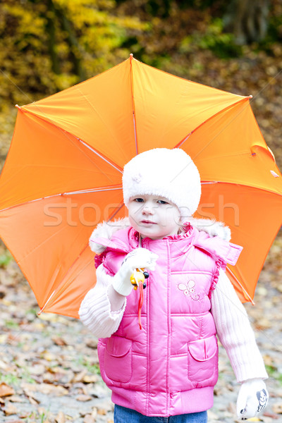 little girl with umbrella Stock photo © phbcz