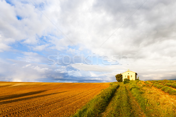 Cappella campo plateau Francia costruzione architettura Foto d'archivio © phbcz