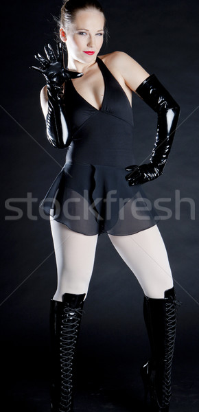 ballet dancer in black clothes Stock photo © phbcz