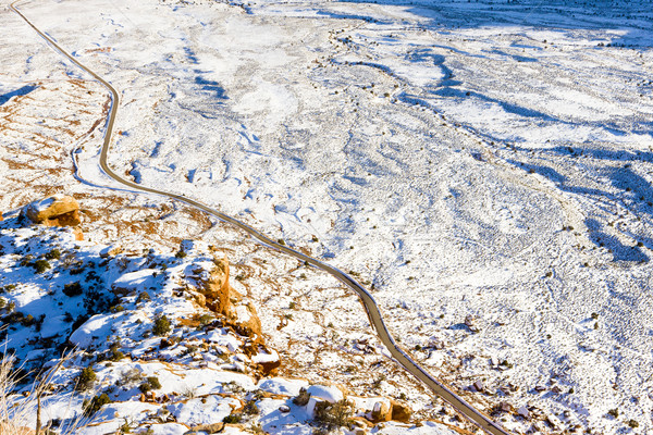 Drogowego Utah USA krajobraz śniegu ciszy Zdjęcia stock © phbcz