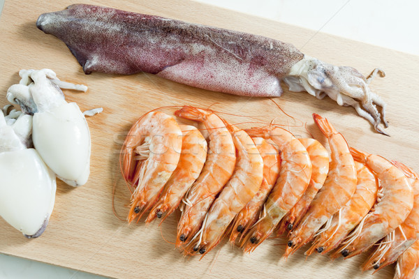 still life of raw seafood Stock photo © phbcz