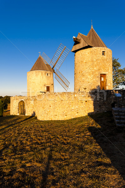 windmills in Regusse, Provence, France Stock photo © phbcz