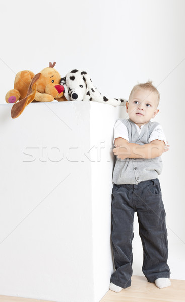standing toddler with toys Stock photo © phbcz