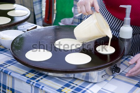 pancakes, street market in Bergen, Norway Stock photo © phbcz