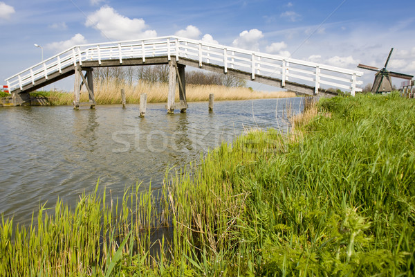 Ponte moinho de vento Holanda viajar pontes moinho Foto stock © phbcz