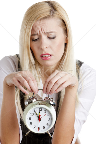 portrait of businesswoman with an alarm clock Stock photo © phbcz
