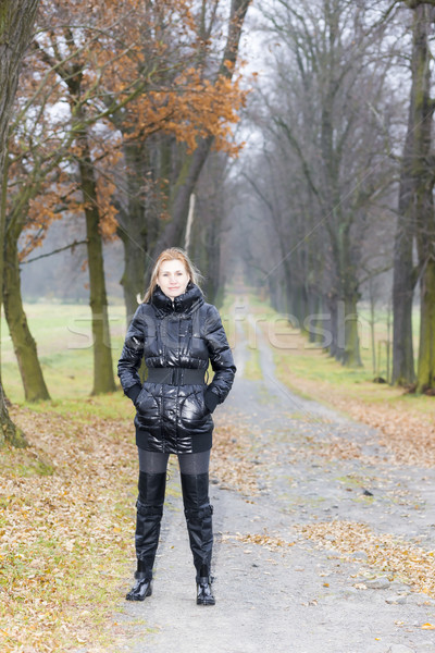 Foto stock: Mulher · preto · roupa · botas