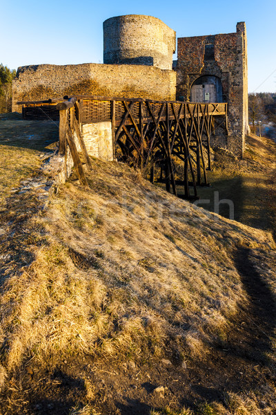 Ruinen Burg Tschechische Republik Gebäude Reise Architektur Stock foto © phbcz