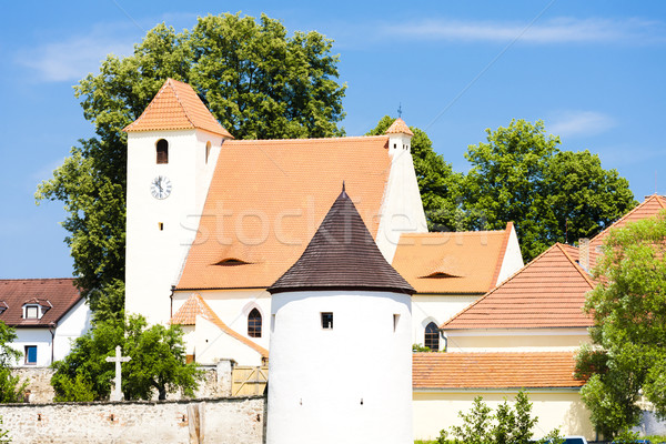 fortification wall and the Church of St. John the Baptist, stron Stock photo © phbcz