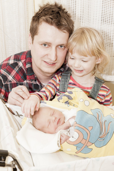 Portret vader moederlijk ziekenhuis familie baby Stockfoto © phbcz