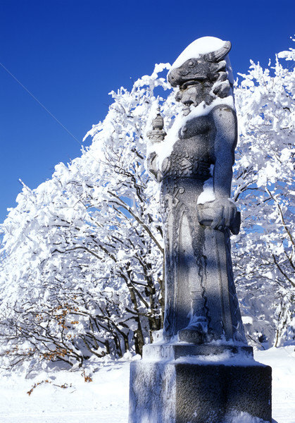 Posąg Czechy śniegu biały zimno zewnątrz Zdjęcia stock © phbcz