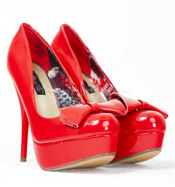 [[stock_photo]]: Mode · plate-forme · rouge · chaussures · style · objet