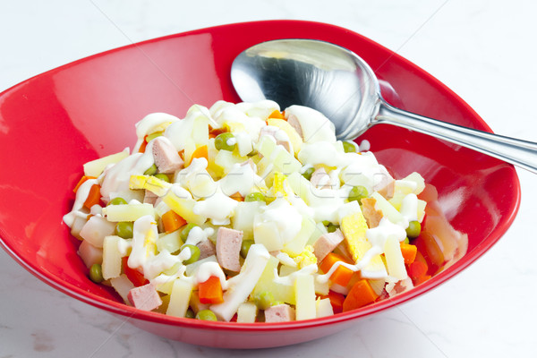 Stockfoto: Traditioneel · tsjechisch · christmas · aardappelsalade · voedsel · eieren