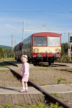 litte girl at railway station, Czech Republic Stock photo © phbcz