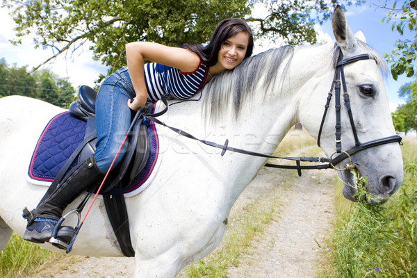 equestrian on horseback Stock photo © phbcz