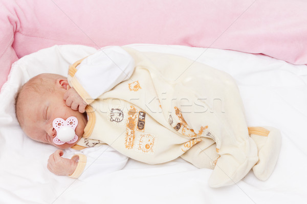 sleeping newborn baby girl Stock photo © phbcz
