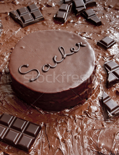 still life of Sacher cake Stock photo © phbcz