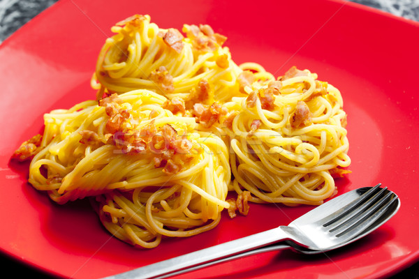 spaghetti carbonara Stock photo © phbcz