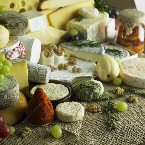 Stock photo: cheese still life with fruit