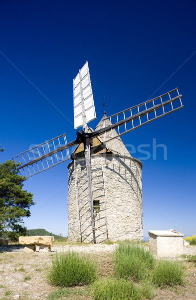 windmill, Montfuron, Provence, France Stock photo © phbcz